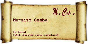 Mersitz Csaba névjegykártya