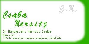 csaba mersitz business card